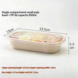 Caja de Alimentos Compostable y Biodegradable a Base de Papel, Envase Ecológico para Dulces y Ensaladas, Libre de Plástico, para Comida para Llevar y Entrega a Domicilio - Product Image 2