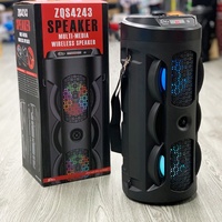 Altavoz Bluetooth Portátil ZQS4243, Altavoz Doble de 4 Pulgadas, Altavoz Cuadrado Pequeño para Baile, LED RGB, 100W, Radio Inalámbrica para Interiores y Exteriores