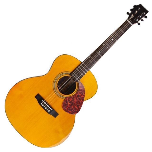Flyoung Light Yellow 41 Inch 00028 Acoustic Guitar Top Solid Classical Guitar With Signature on Last Fret