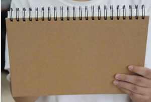 2024 all'ingrosso A5 2mm copertina rigida Kraft a spirale taccuino con pagine bianche - Product Image 2