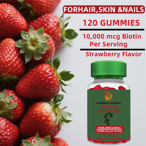 Top Selling Premium Biotin Gummies Supports Collagen Production & <b>Metabolism</b> Strawberry Flavor Private Label Gummies - Product Image 5
