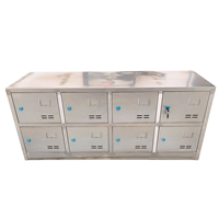 Armoire à chaussures en acier inoxydable à 8 portes, verrouillable, pour atelier de production alimentaire, zone de vestiaire