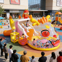 Maison à bulles gonflable transparente en forme de dragon, grande aire de jeux, piscine à balles avec toboggan pour enfants, parc d'attractions, événement commercial