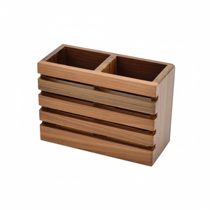 Porte-couverts en bois au design exclusif Porte-couverts décoratif fait à la main Porte-ustensiles de rangement Vintage - Product Image 1