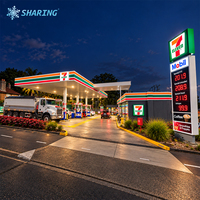 Panneau d'affichage LED personnalisé pour prix de carburant de station-service 7-Eleven en extérieur, enseigne pylon pour station-service Mobil