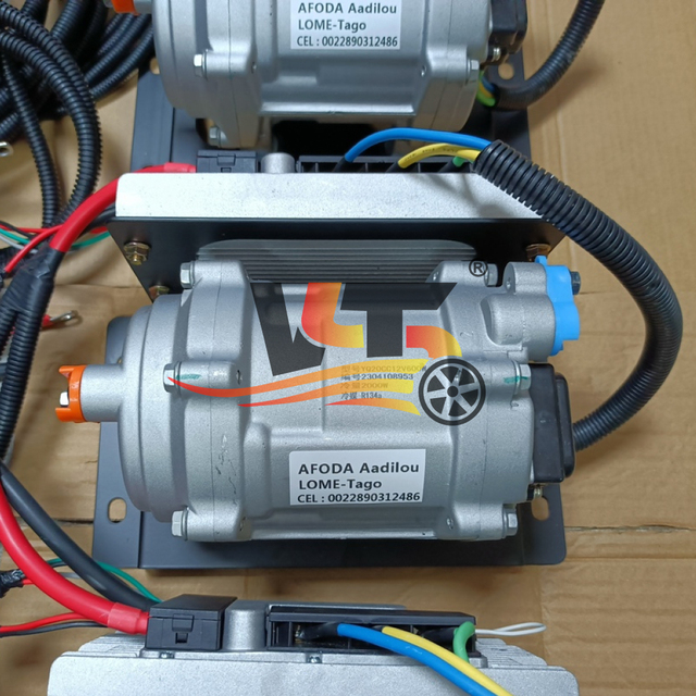 12v Dc Electric Ac Compressor for Split Parking Air Conditioner Compressor Electric  with Electric Beam and Bracket