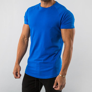 <span class=keywords><strong>Camiseta</strong></span> Deportiva para Hombre, 95% Algodón, 5% Elastano, con Logotipo Personalizado, Ropa de Gimnasio, Lisa, sin Estampado - Product Image 4