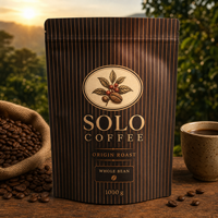 Solution d'emballage pour café : Sachet Doypack avec valve unidirectionnelle pour poudre de thé et grains de café torréfiés