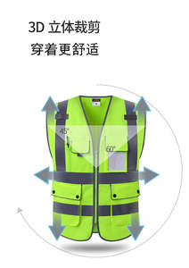 Bán Buôn Công Nghiệp An Ninh Xây Dựng Làm Việc An Toàn Vest Phản Quang Tầm nhìn Cao Phản Xạ Vest Với Túi - Product Image 4