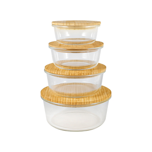 มัลติฟังก์ชั่ไม้ไผ่ภาชนะเก็บอาหารขายส่ง housewares Bento กล่องแก้ว Made in China - Product Image 1