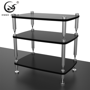 Support de haut-parleur audiophile, amplificateur CD, meuble YIVO XSSH en aluminium et acier inoxydable, pieds anti-vibrations Hifi avec pointes isolantes - Product Image 1