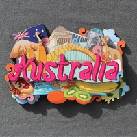 Aimants en bois magnétiques pour réfrigérateur, souvenirs de voyage pour l'Australie, le Danemark, la Russie, le Canada, les États-Unis, la Thaïlande et la Chine