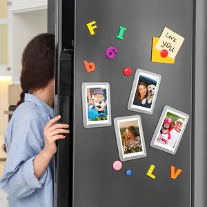 Acrylic Mini Magnetic Photo Frames For RefrigeratoDouble Sided Fridge Magnetic Picture Frame Clear Magnetic Photo Display