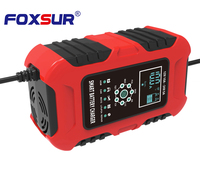 FOXSUR 12V 10A Desulfator Chargeur de batterie intelligent Réparation d'impulsions Chargeur de batterie au plomb