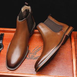 2025 Men's <b>High</b> Quality Chelsea Boots Leather Men's Shoes - Product Image 1