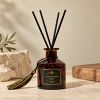 Diffuseur de parfum en verre personnalisable de 50 ml pour la maison et l'hôtel, désodorisant d'ambiance sans flamme aux huiles essentielles, parfum longue durée