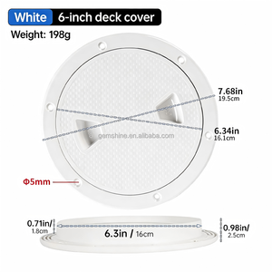 Plaque d'inspection <span class=keywords><strong>de</strong></span> pont <span class=keywords><strong>de</strong></span> bateau étanche avec couvercle amovible 4, 6 et 8 pouces, en plastique ABS circulaire antidérapant avec vis - Product Image 5