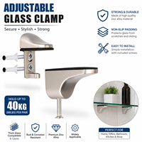 Support de fixation mural réglable en acier inoxydable pour étagère en verre, idéal pour cuisine, salle de bain, armoire et meubles