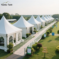 Carpa Pagoda de 2x2, 3x3, 4x4, 5x5, 6x6 m para Jardín, Bodas, Exposiciones, Catering al Aire Libre, Eventos Especiales, Alquiler, Estructura de Aluminio Blanca