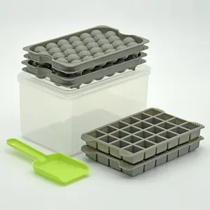 Tray Maker BPA Free Sphere Ice Mold Tray Flexible Whiskey Ice Ball Maker Round Ice Cube Tray With Lid And Bin