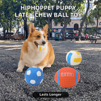 Mainan Kunyah Anjing Interaktif Grosir Gaby PET, Ramah Lingkungan, Lateks Alami, Bola Anjing/Sepak Bola/Tenis, Berbunyi, Melenting, dan Menggembungkan Gigi