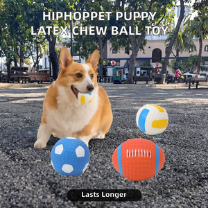 Juguetes Masticables Interactivos para Cachorros Gaby PET, Pelota de Látex Natural Ecológica para Perros, Pelota de Fútbol/Tenis con Sonido, Rebotante, para el Cuidado de los Dientes - Product Image 2