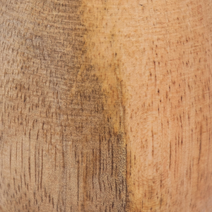 Scultura a forma di fungo in legno di mango con cappuccio arancione e gambo naturale, pezzo decorativo per la casa - Product Image 3
