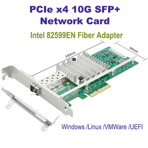 PCIe X4 10G SFP + การ์ดเครือข่ายแบบมีสายสำหรับ windows/linux Desktop 82599EN ความหน่วงต่ำอีเทอร์เน็ตโซลูชันสต็อกความเร็วสูง - Product Image 4