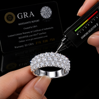 Bague Moissanite VVS1 Couleur D Certifiée GRA Trois Rangs Demi-Éternité en Argent Sterling 925 pour Femme – Fabricant de Bijoux Personnalisés