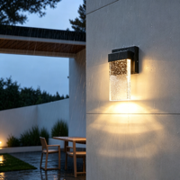 Applique murale LED moderne à tête unique pour jardin, étanche IP65, avec diffuseur en verre trempé et éclairage mural en acier inoxydable