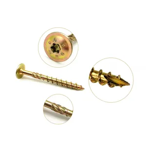 Màu nâu Torx sao ổ đĩa đầu vuông ngoài trời tự khai thác gỗ sàn vít vàng mạ kẽm Sơn đầu phẳng