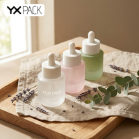 Vente en gros de flacons compte-gouttes en verre ambré givré vert de 30 ml, flacon compte-gouttes avec pipette, couleur personnalisée, flacon pour huile essentielle, sérum