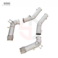 Tuyaux de descente à haut débit en acier inoxydable SDO pour Maserati MC20 3.0T V6 2021-2026 avec bouclier thermique, échappements de course