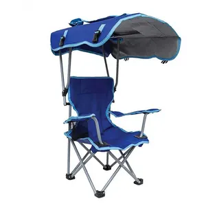 캠핑 의자 Suppliers-UV 보호 그늘 팔걸이 접이식 캠핑 의자 캐노피