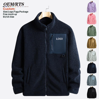 Veste polaire unisexe à fermeture éclair intégrale pour homme et femme, col montant, poche plaquée sur la poitrine, manteau en polaire Teddy, vêtement d'extérieur décontracté et thermique