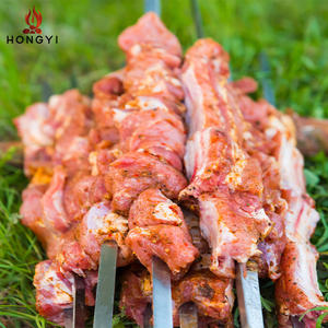 Brochettes en acier inoxydable Hongyi 55 cm 10 mm 2 mm, outils de barbecue plats pour la cuisson en extérieur, accessoires de barbecue durables et réutilisables - Product Image 1