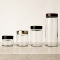 Vente en gros de contenants en verre transparent de différentes tailles, de qualité alimentaire, pour la cuisine