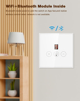 Interrupteur intelligent Wi-Fi Hooanke standard britannique avec prise en charge Alexa, boîtier en verre trempé et en polycarbonate, portée de 10 à 30 m, 10 A, 240 V