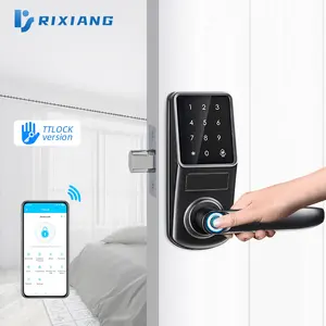 Tuya Kunci Pintu Biometrik Cerdas, WiFi Cerdas Sidik Jari Tahan Air Gerendel Cerdas dengan Pegangan Kamera Kunci Tanpa Kunci Digital