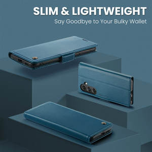 Étui en cuir lisse <span class=keywords><strong>R20</strong></span> pour Samsung Galaxy S23FE S20FE S21FE avec blocage RFID, béquille magnétique, rabat pour Samsung S23 FE - Product Image 4