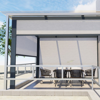 Stores automatiques motorisés télécommandés pour patio, étanches, transparents, sécurisés, avec rail en aluminium métallique, stores à fermeture éclair