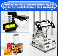 Scelleuse manuelle de comptoir pour bouteilles et barquettes alimentaires, machine de thermoscellage commerciale portable pour sacs en plastique et films d'aluminium, haute précision pour restaurants