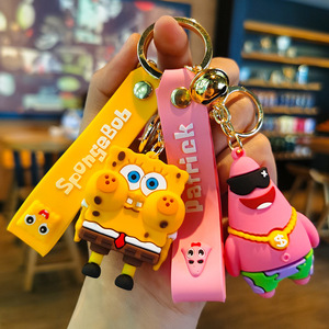 Llavero de Anime, Llavero de Goma de <span class=keywords><strong>Bob</strong></span> <span class=keywords><strong>Esponja</strong></span> con Estrella Grande, Accesorios para <span class=keywords><strong>Coche</strong></span> y Mochila, Pequeño Regalo Exquisito - Product Image 1