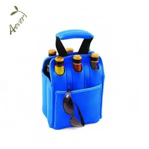 Neoprene Drinks Cooler Bag for 6 Pack Bottles, Insulated Drinks Can Bottle Carrier Holder for Camping Picnic Party