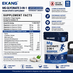 Cápsulas Deportivas Veganas 3 en 1 con Glicinato de Marca Privada, 90 Unidades, Sin GMO, Sin Gluten, Suplemento Dietético para el Apoyo Inmunológico - Product Image 2