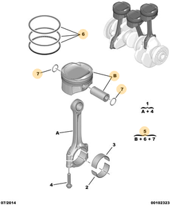 Kits de montaje de pistón de tres piezas de motor OE 1613188280 1613188580 2008 para Peugeot 308 308S 408 4008 <span class=keywords><strong>Citroen</strong></span> C3 C4 DS DS4 <span class=keywords><strong>DS5</strong></span> - Product Image 2
