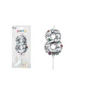 ลูกโป่งฟอยล์ขนาดใหญ่ 9 ซม. รุ่น 51092 ยี่ห้อเป่ยหยง ลายดาวหลากสี รูปเลข 8 สำหรับวันแม่ งานรับปริญญา งานปีใหม่จีน และงานปาร์ตี้ต่างๆ - Product Image 1