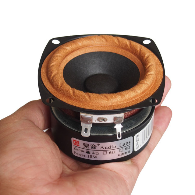 1PCS/LOT Audio Labs 3'' Full Range Frequency Speaker 3 Inch Unit Tweeter Medium Bass Effect DIY Yellow Membrane Diaphragm