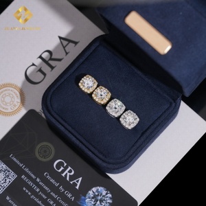 Hot bán đồ trang sức thời trang 925 Bạc moissanite kim cương Stud Bông tai 2ct Iced out vvs moissanite Bông tai - Product Image 4