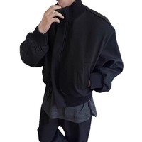 Blouson Bomber Unisexe Personnalisé avec Logo, Col Montant, Coupe Ample, Court, Décontracté, Printemps-Automne, Léger, pour Hommes et Femmes, Vente en Gros